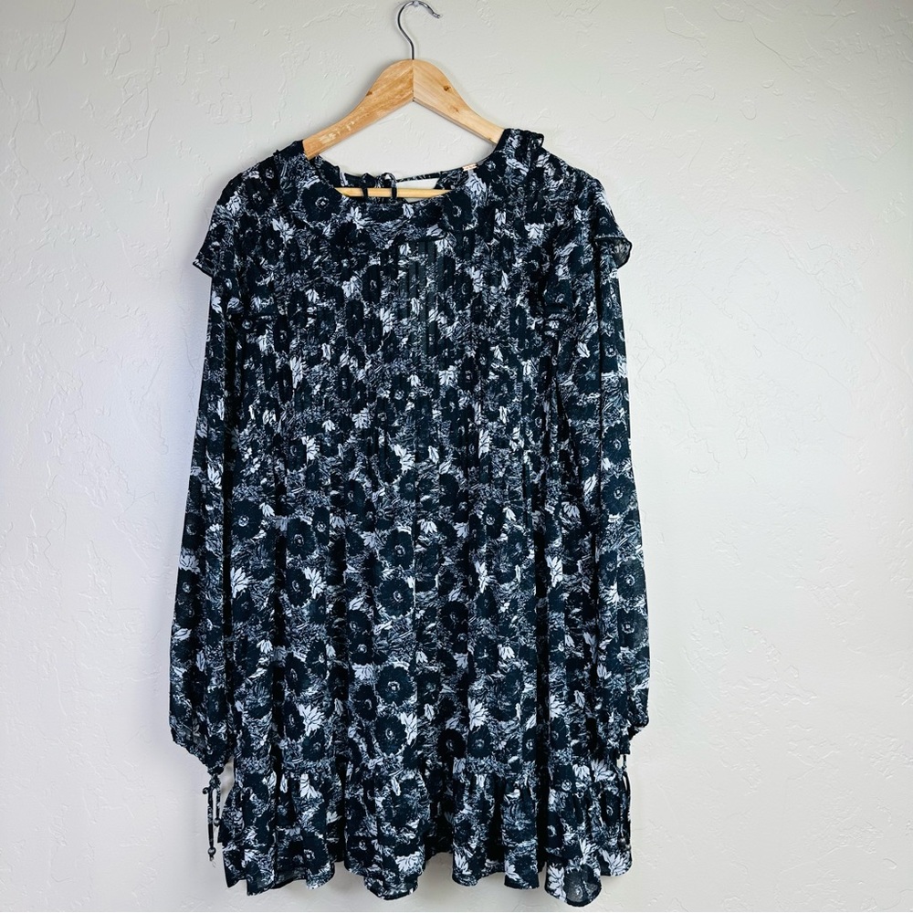 Free People Women’s These Dreams Mini Dress Black Combo Size Medium - Picture 3 of 9